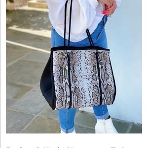 Parker + Hyde Tote neoprene snake print tote. Excellent Used Cond.